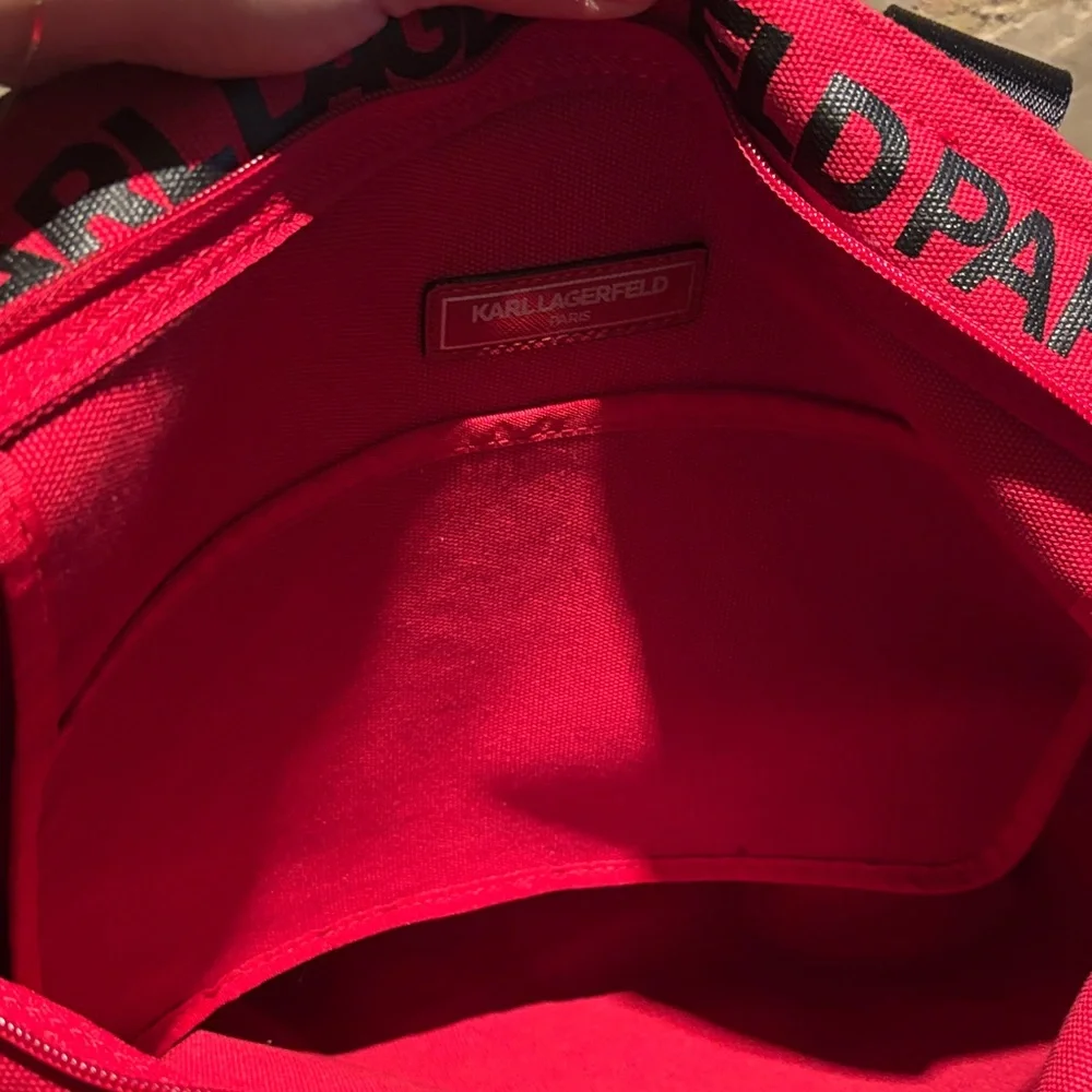 Karl Lagerfeld Red Graphic Tote - Picture 3 of 3